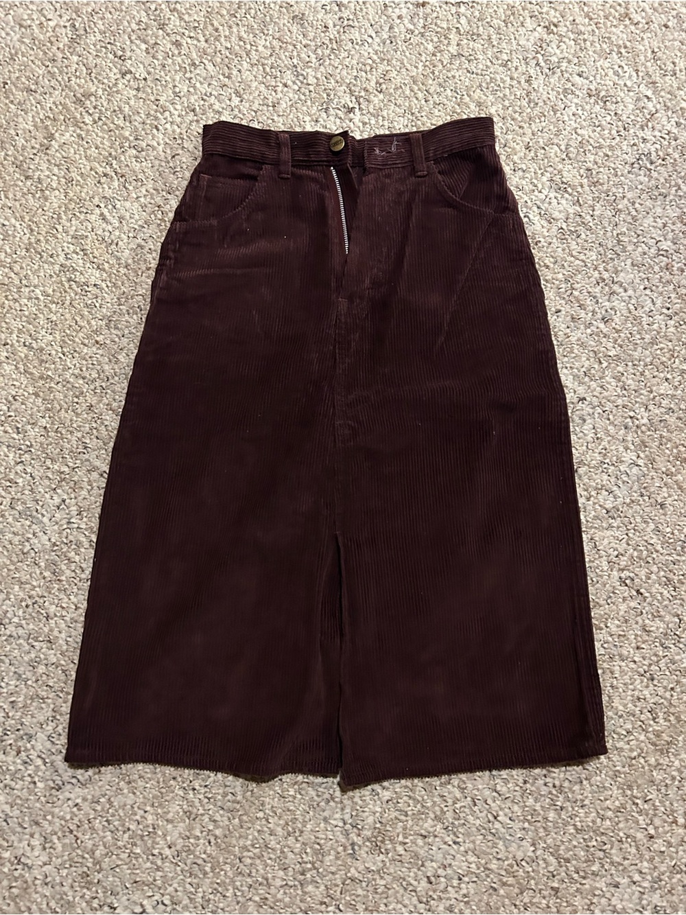 New Women’s Vintage Corduroy Brown Skirt - Size 7/8